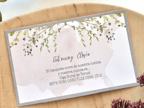 Invitación de boda - FLORES ROMANTICA   (E76039)