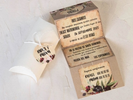 Invitación de boda - CAJA CON FLORES   (C39800C)