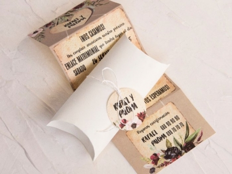 Invitación de boda - CAJA CON FLORES   (C39800C)