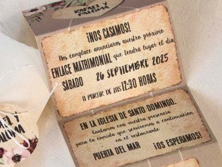 Invitación de boda CAJA CON FLORES  39800