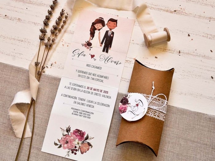 Invitación de boda - CAJA ROMANTICA  (39801 C)