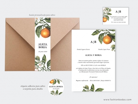 Invitación de boda - CLÁSICA NARANJAS