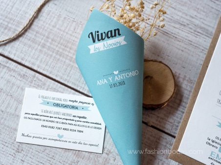 Invitaciones de boda MODERNAS diferentes con muchas letras