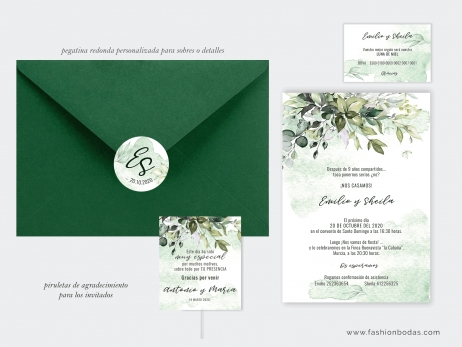 Invitación de boda - BOTÁNICA ACUARELA