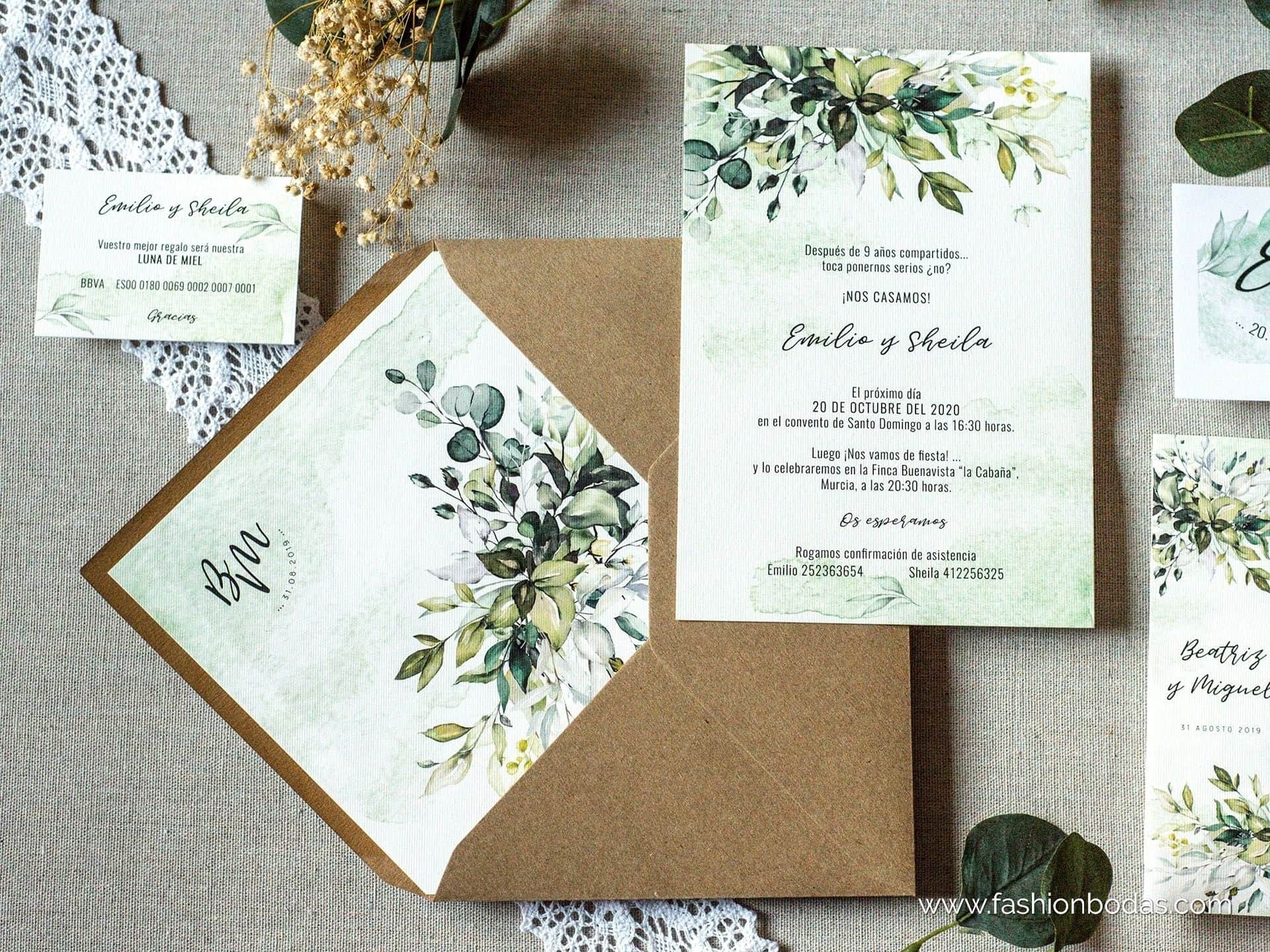 Invitación de boda - BOTÁNICA ACUARELA