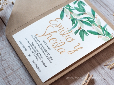 Invitación de boda - RAMAS DE EUCALIPTO