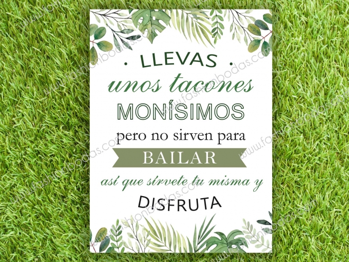 Cartel para TACONES | Carteles bodas