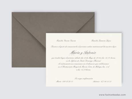 Invitación de boda - CLÁSICA GRIS