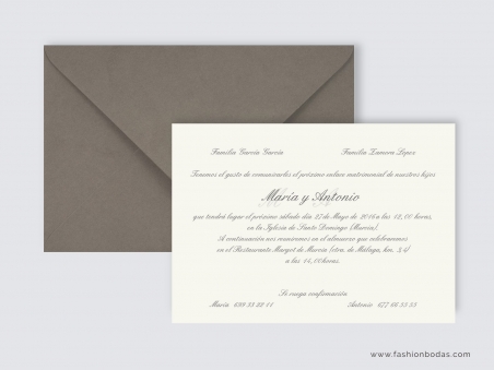 Invitaciones de boda clásicas elegantes sencillas sobre gris piedra
