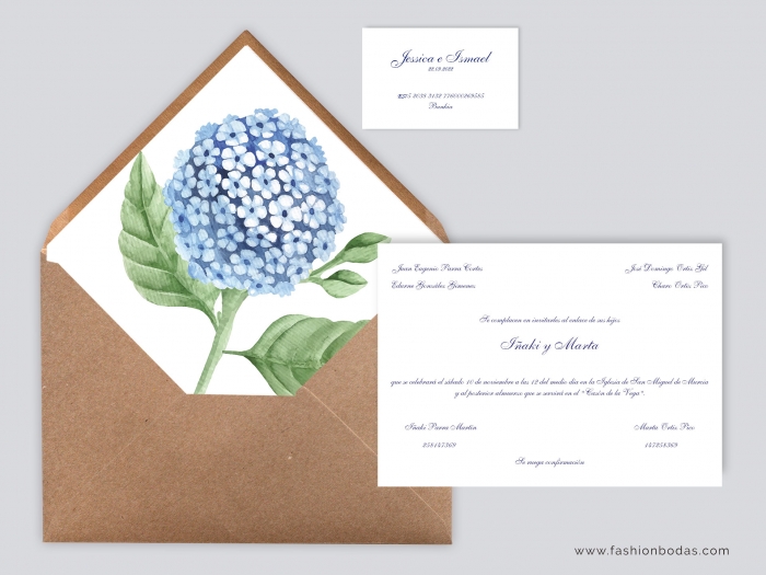 Invitación de boda - HORTENSIA