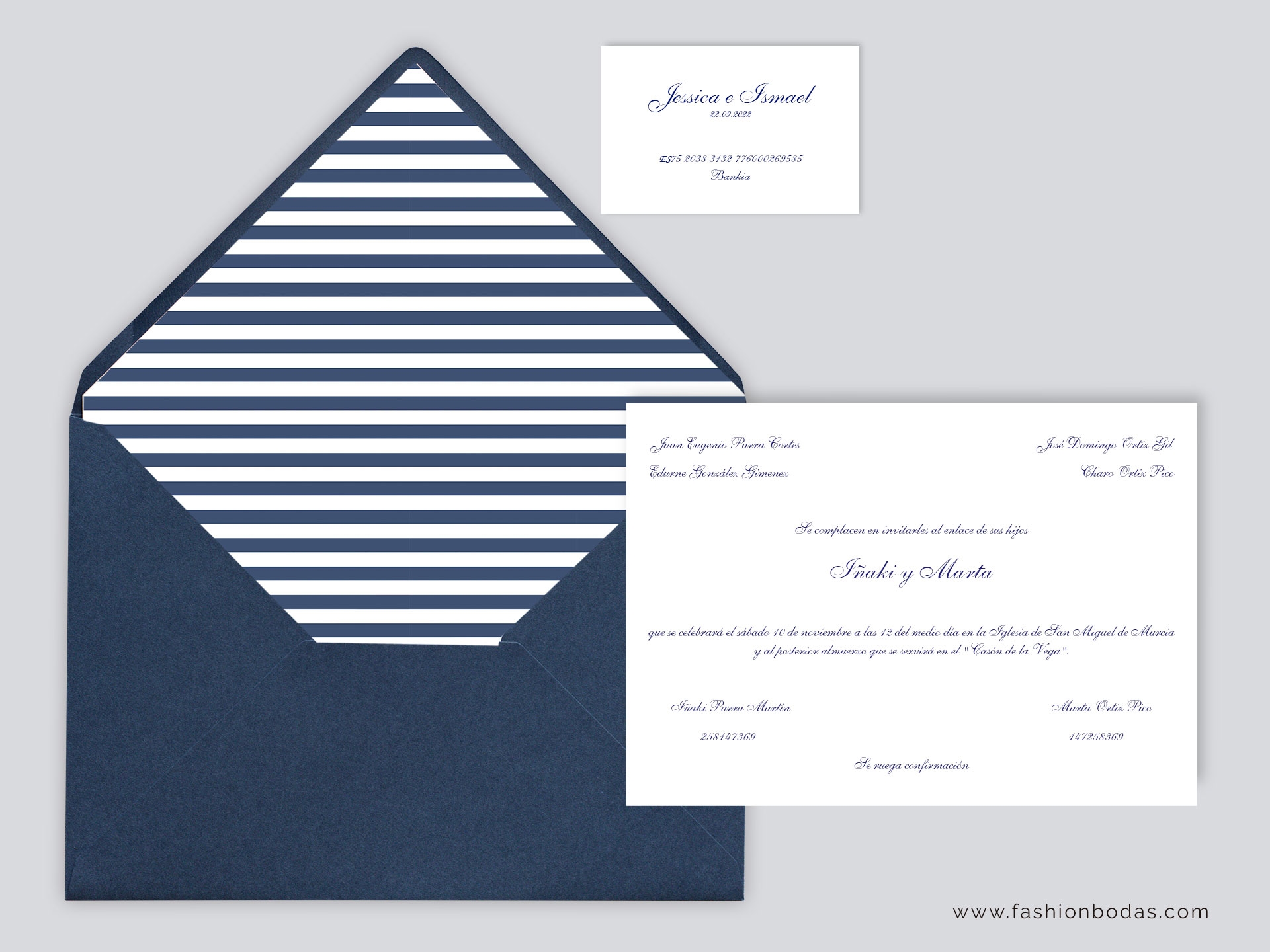 Invitación de boda - CLÁSICA AZUL MARINO 4