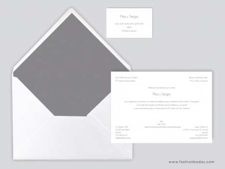 Invitación de boda - CLÁSICA SIMPLE GRIS