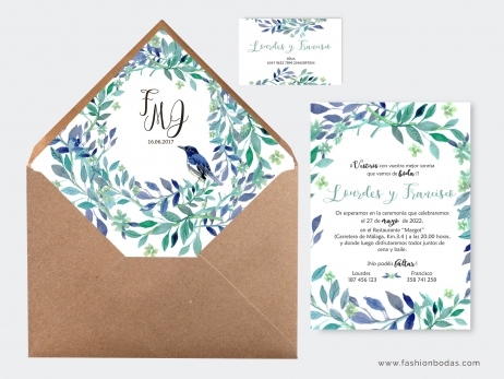 Invitación de boda - PAJARITOS