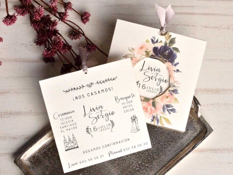 Invitación de boda - ELEGANTE FLORAL  ( 39804 B)