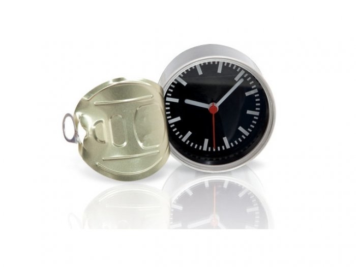 Detalle de boda - RELOJ DE ALUMINIO EN LATA NEGRO ref 4581 Detalle de boda - RELOJ DE ALUMINIO EN LATA NEGRO ref 4581