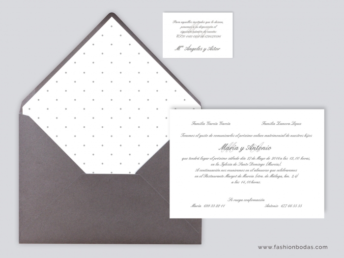 Invitación de boda - CLÁSICA GRIS TOPITOS