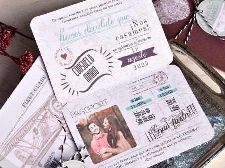 Invitación de boda PASAPORTE VIAJE 39822