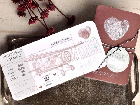 Invitación de boda - PASAPORTE VIAJE   (39822 C)