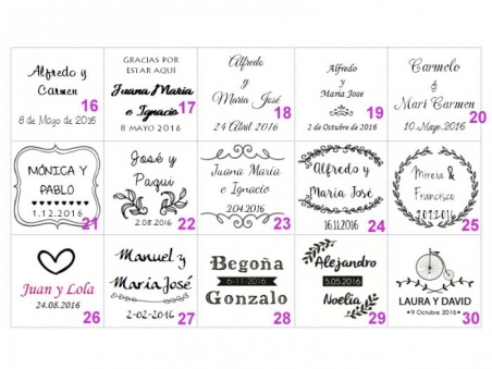 TARJETITAS PERSONALIZADAS para detalles DE BODA