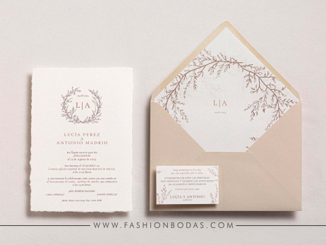 Invitación de boda - CORONA CORTE ARTESANAL