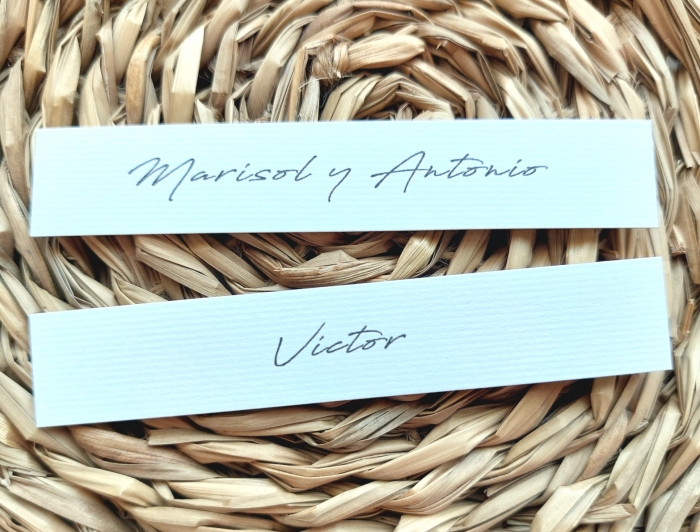 Decoración sobre invitación boda - CARTELITO NOMBRE INVITADO