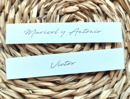 Decoración sobre invitación boda - CARTELITO NOMBRE INVITADO