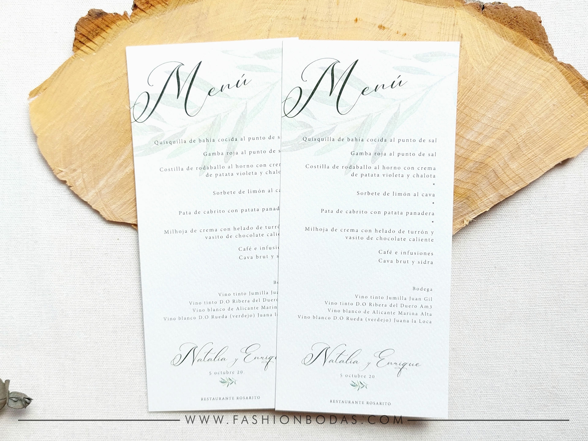 Minutas boda MODELO OLIVO