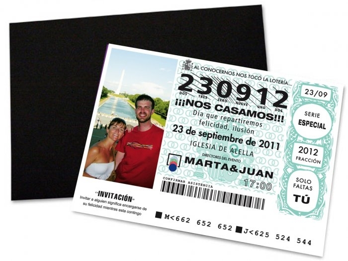 Invitación de boda - LOTERIA Invitación de boda - LOTERIA