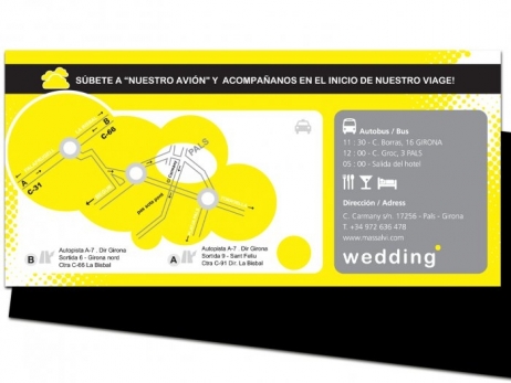 Invitación de boda - BILLETE AVION