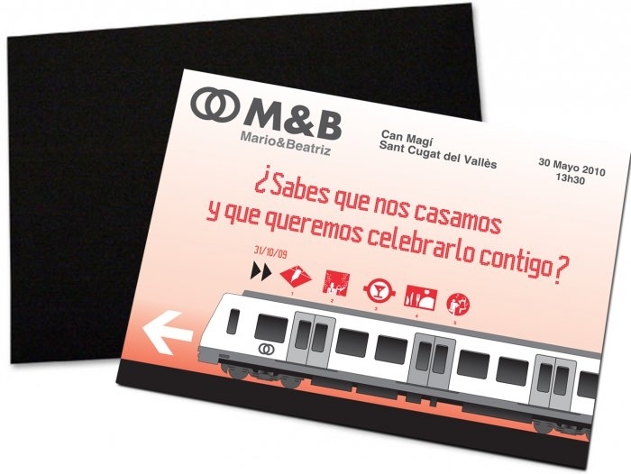 Invitación de boda - FERROCARRILES Invitación de boda - FERROCARRILES