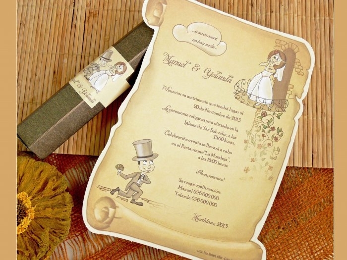 Invitación de boda - ESTILO PERGAMINO    (CARD 32732)