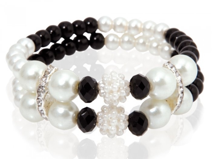 Detalle de boda - PULSERA PERLAS BLACK   ref. 2036