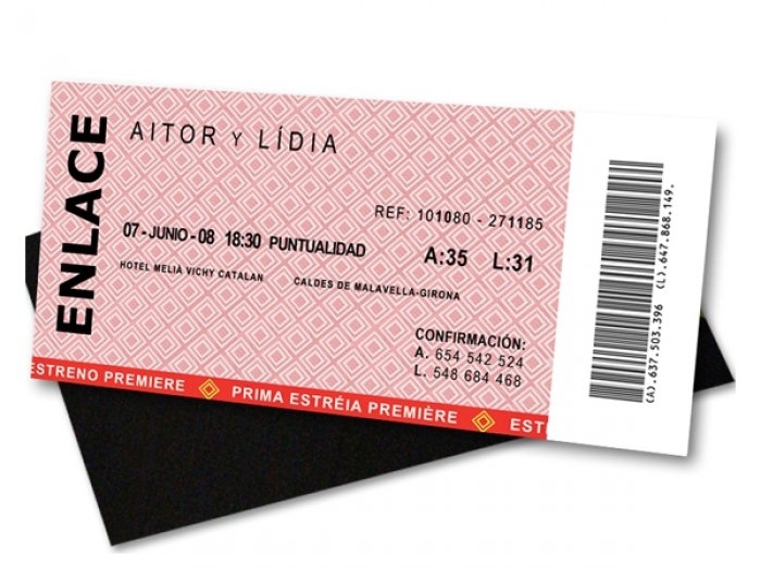 Invitación de boda - ENTRADA DE TEATRO Invitación de boda - ENTRADA DE TEATRO