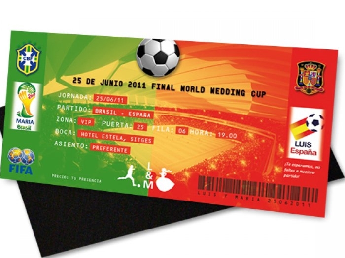 Invitación de boda - ENTRADA DE FUTBOL 2 Invitación de boda - ENTRADA DE FUTBOL 2