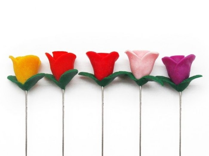 Alfiler de boda - ROSA CON HOJAS FIMO surtido ref. 1015-1 Alfiler de boda - ROSA CON HOJAS FIMO surtido ref. 1015-1