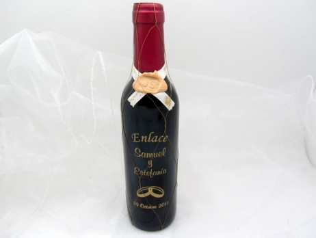 Detalle de boda - BOTELLA VINO JUMILLA 37.5cl PERSONALIZADA ref. vino