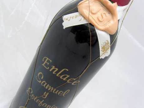 Detalle de boda - BOTELLA VINO JUMILLA 37.5cl PERSONALIZADA ref. vino