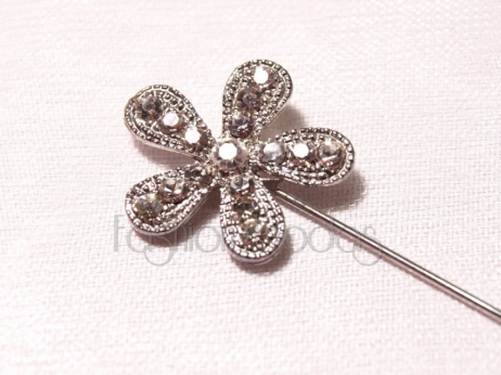Alfiler de boda - FLOR DE BRILLANTES blanco  ref   32.1