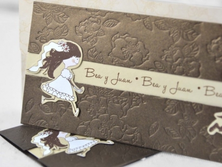 Invitación de boda barata novios corriendo 32802