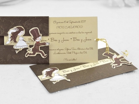 Invitación de boda - NOVIO CORRIENDO   (CARD 32802C)