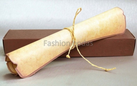 Invitación de boda pergaminoen caja 32830