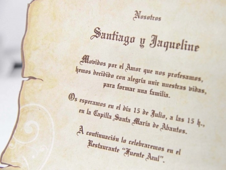 Invitación de boda - PERGAMINO EN CAJA  (CARD 32830A)